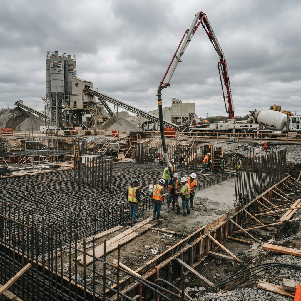 Structural concrete foundation work